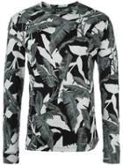 Diesel Leaf Print Sweatshirt, Men's, Size: Large, Black, Cotton