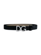 Dolce & Gabbana Kids Logo Buckle Belt - Black