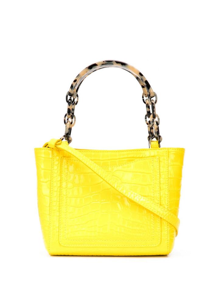 Edie Parker Embossed Croc Effect Tote - Yellow