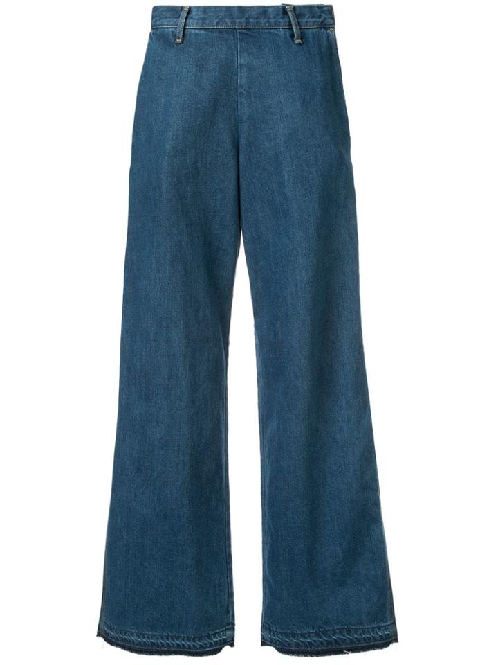 Tu Es Mon Trésor Wide Leg Jeans - Blue