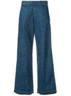 Tu Es Mon Trésor Wide Leg Jeans - Blue