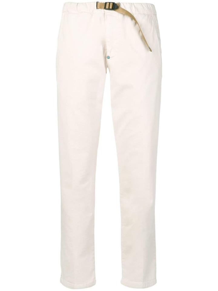 White Sand Buckled Cropped Trousers - Nude & Neutrals