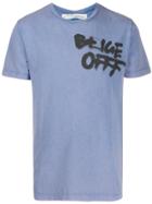 Off-white Graffiti Offf Print T-shirt - Blue