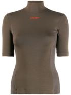 Ambush Logo Turtleneck Fitted Top - Brown