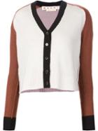 Marni Colour Block Cardigan, Women's, Size: 42, White, Cashmere