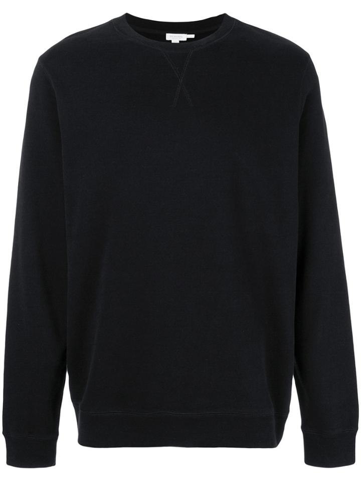 Sunspel Crew Neck Sweatshirt - Black