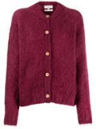 Ymc Wooden-button Cardigan - Red