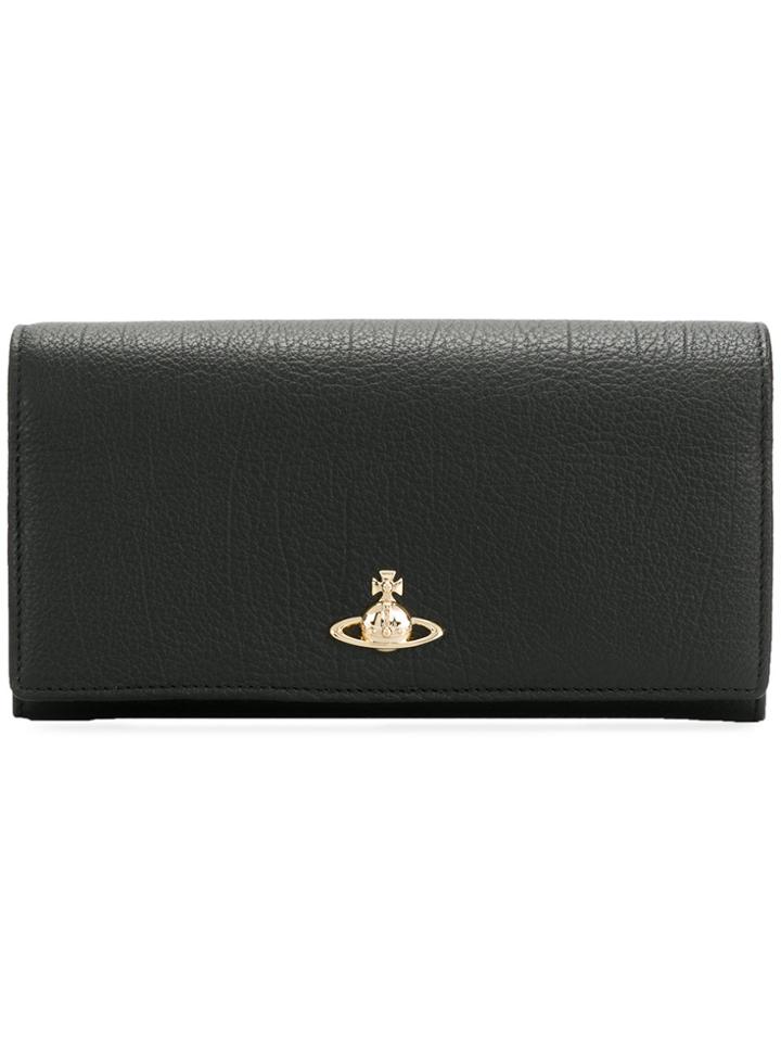 Vivienne Westwood Logo Plaque Continental Wallet - Black