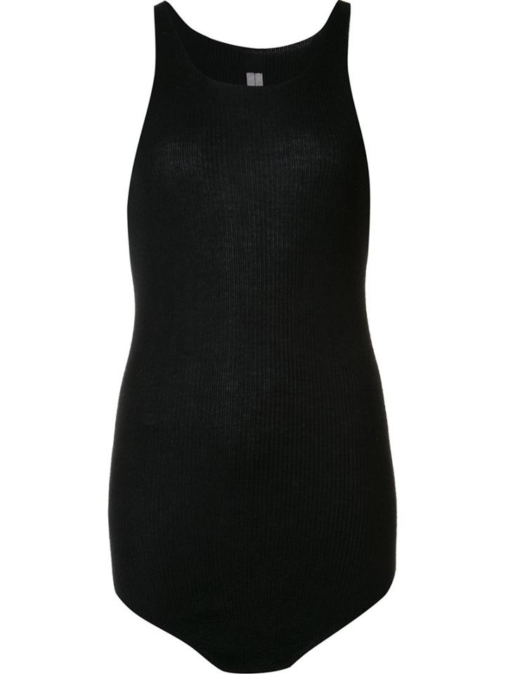 Rick Owens Curved Hem Tank Top, Women's, Size: 46, Black, Cashmere