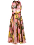 Dolce & Gabbana - Dress With Pineapple Print - Women - Silk/acetate - 42, Women's, Silk/acetate