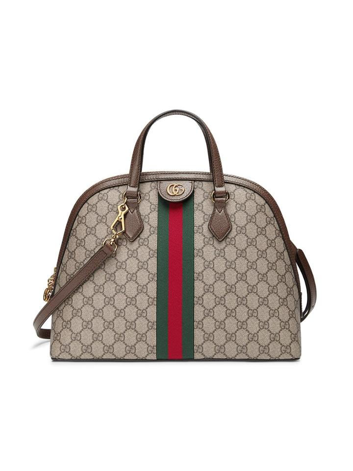 Gucci Beige Ophidia Gg Medium Top Handle Bag - Neutrals