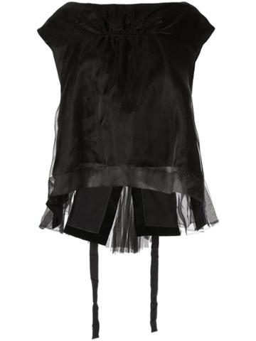 Shanshan Ruan Layered Trapeze Top - Black