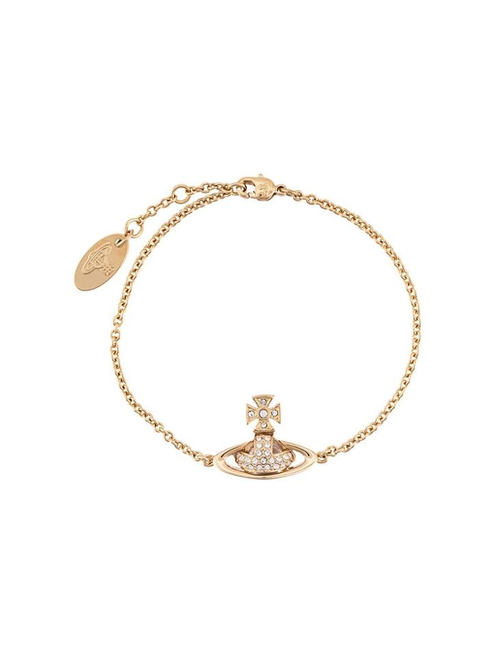 Vivienne Westwood Rhinestone Embellished Bracelet - Gold
