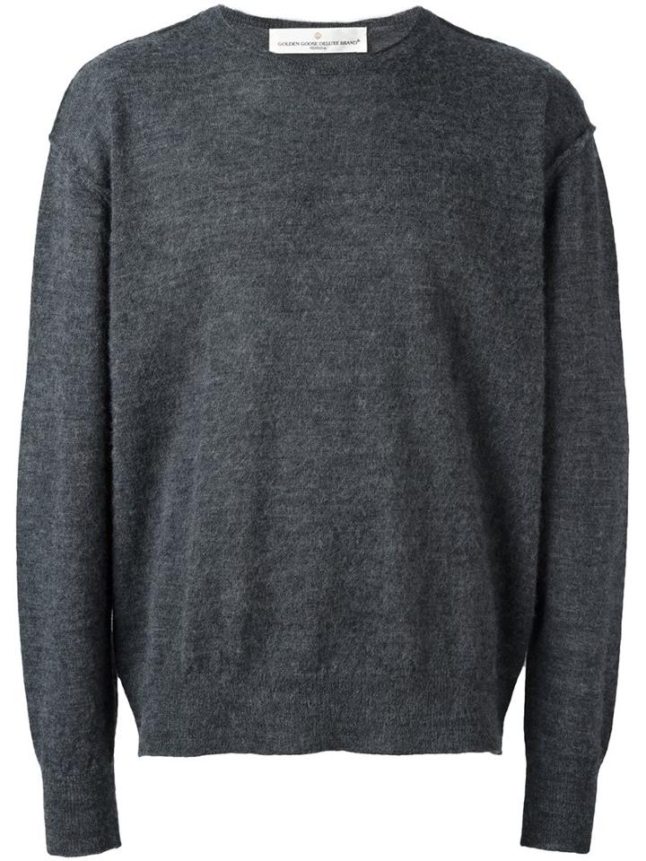 Golden Goose Deluxe Brand Crew Neck Jumper, Men's, Size: Xl, Grey, Virgin Wool