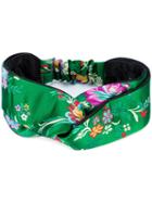 Gucci - Floral Print Headband - Women - Silk/polyester - M, Green, Silk/polyester