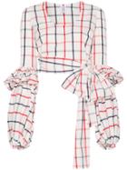 Rosie Assoulin Check Wrap Blouse - White