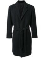 Monkey Time Belted Single Breasted Coat, Men's, Size: Large, Black, Wool