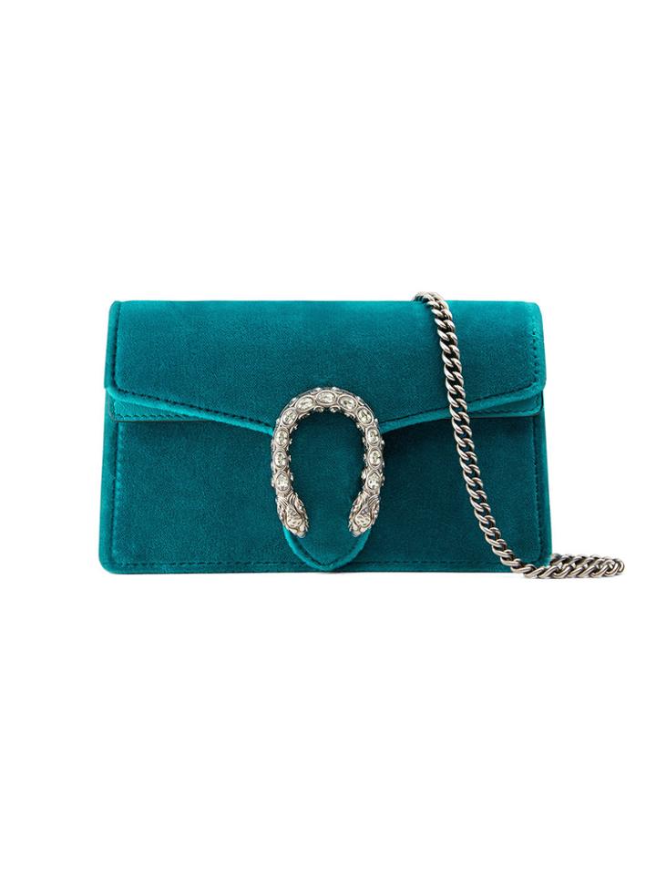 Gucci Dionysus Velvet Super Mini Bag - Blue