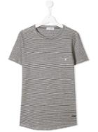 Paolo Pecora Kids Monochrome Striped T-shirt - Black