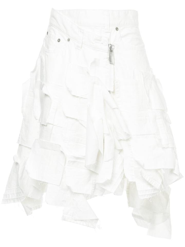 Sacai Deconstructed Denim Skirt - White