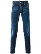 Dsquared2 Slim Lightly Distressed Jeans, Men's, Size: 52, Blue, Cotton/spandex/elastane/polyester