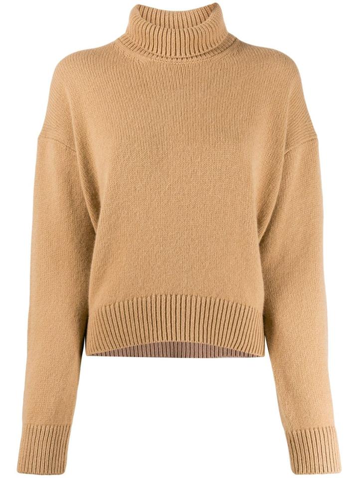 Laneus Ribbed Roll Neck Jumper - Neutrals