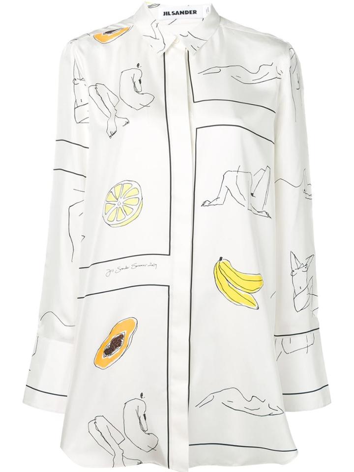 Jil Sander Sketch Print Shirt - White