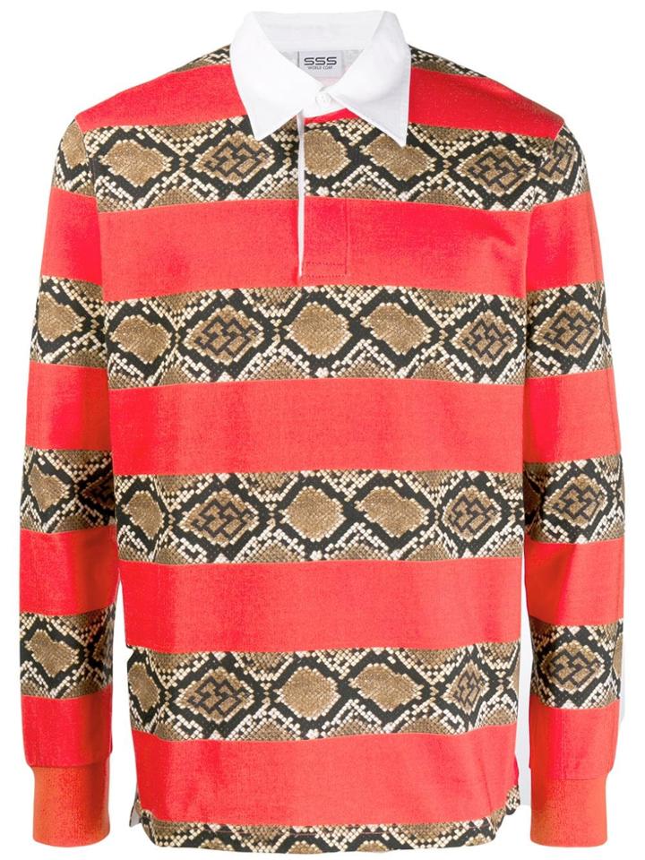 Sss World Corp Striped Polo Shirt - Red