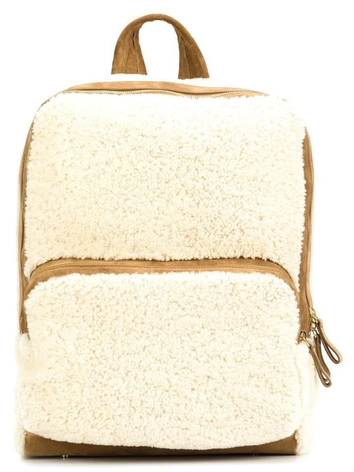 Pierre Hardy Zipped Fur Backpack - White