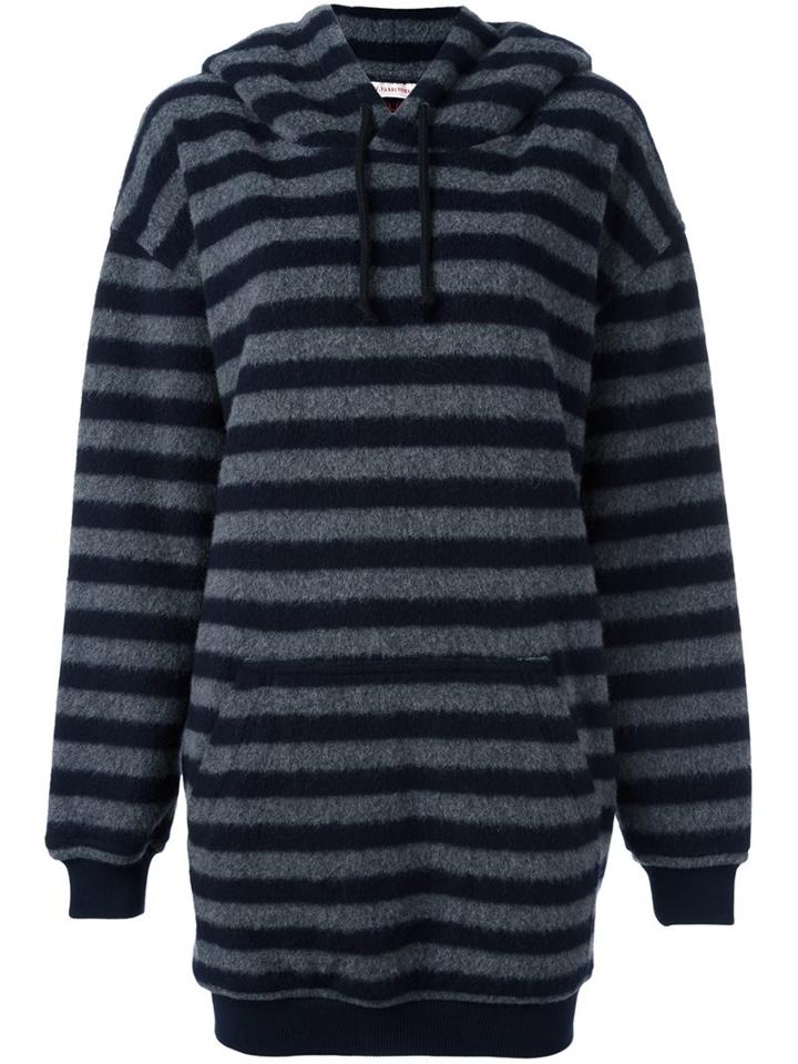 A.f.vandevorst 'famous' Longline Hoodie, Women's, Size: 36, Blue, Wool/polyamide/polyester