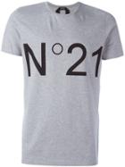 No21 Logo Print T-shirt, Men's, Size: Medium, Grey, Cotton