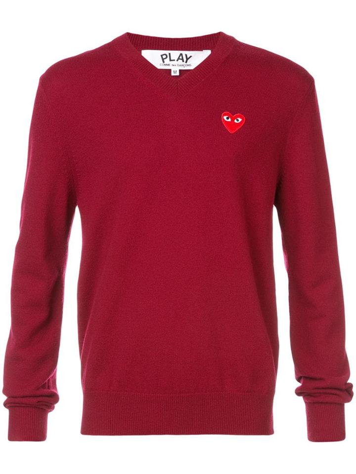 Comme Des Garçons Play V-neck Sweater - Red