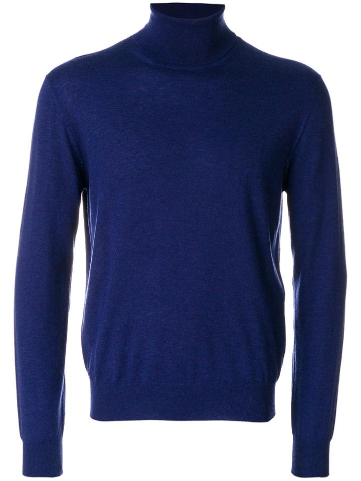 Canali Roll Neck Sweatshirt - Blue