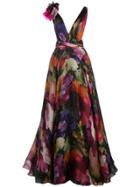 Marchesa Floral Patterned Gown - Multicolour