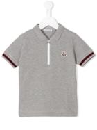 Moncler Kids Zip Front Polo Shirt, Boy's, Size: 10 Yrs, Grey