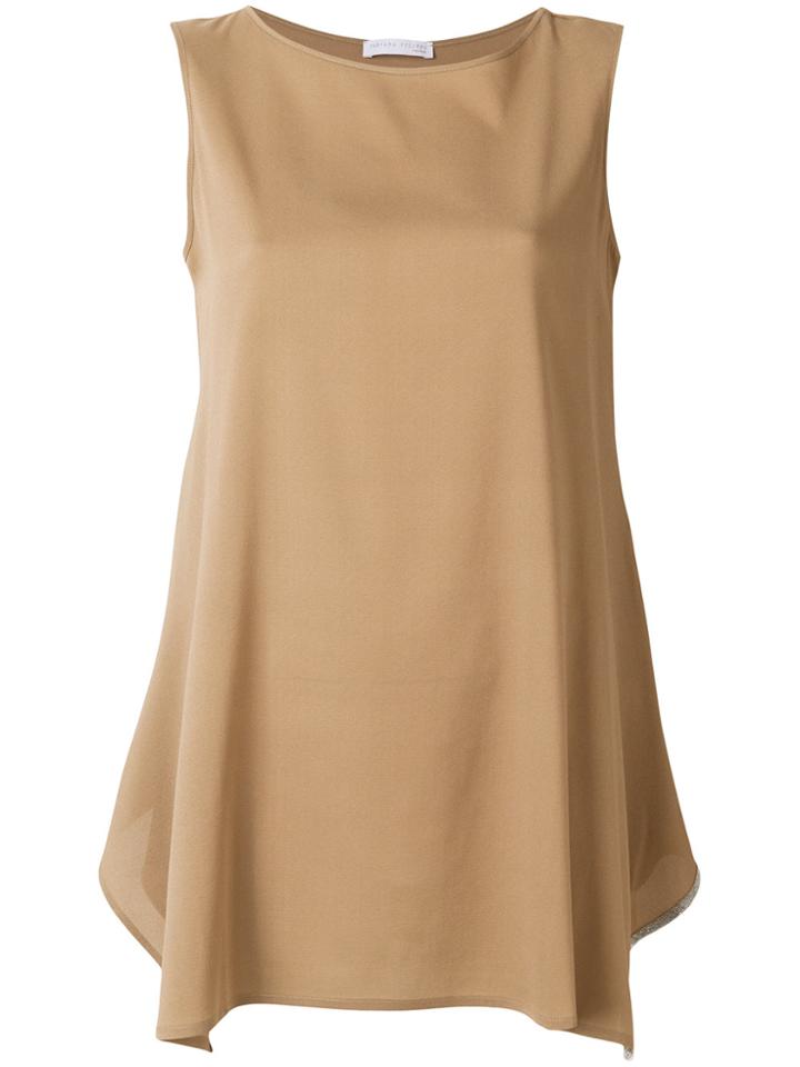 Fabiana Filippi Asymmetric Sleeveless Top - Nude & Neutrals