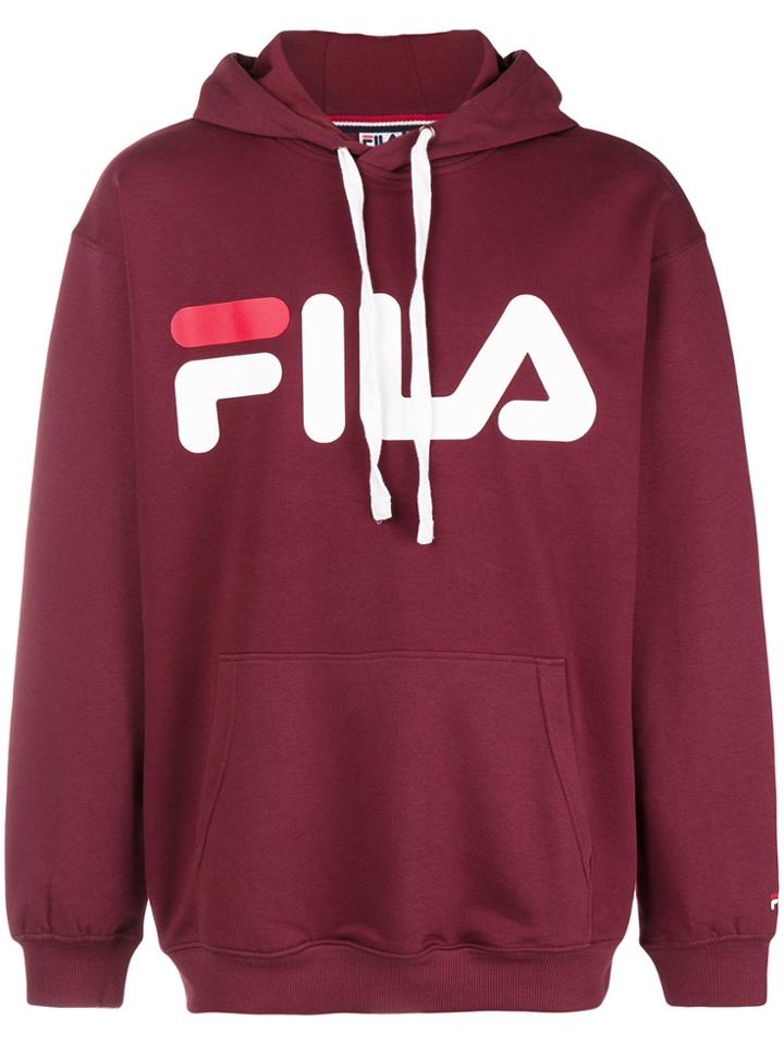 Fila Printed Logo Hoodie - Red