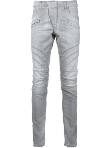 Pierre Balmain Biker Jeans, Men's, Size: 32, Grey, Cotton/polyester