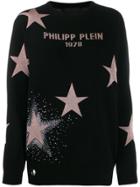 Philipp Plein Metallic Star Relaxed-fit Jumper - Black