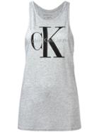 Calvin Klein Jeans Tank Top With Print, Women's, Size: Medium, Grey, Cotton/lyocell