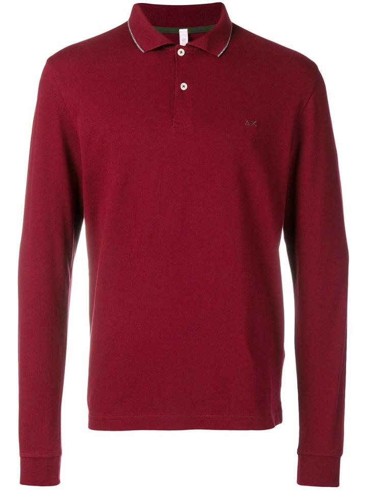 Sun 68 Longsleeved Polo Shirt - Red