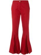 Marco De Vincenzo Top Stitch Kick Flare Trousers - Red