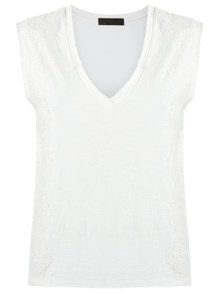 Talie Nk V Neck Blouse, Women's, Size: G, White, Cotton