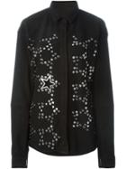 Anthony Vaccarello Star Eyelet Shirt, Women's, Size: 40, Black, Goat Skin/zamak