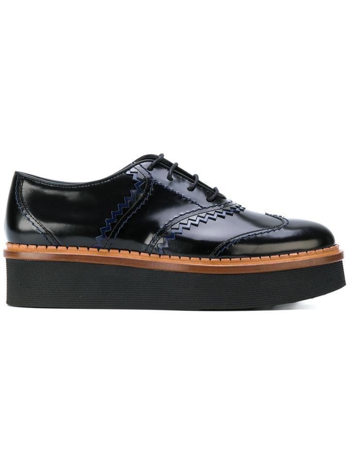 Tod's Flatform Wingtip Shoes - Black