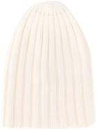 Laneus Ribbed Knit Beanie - White