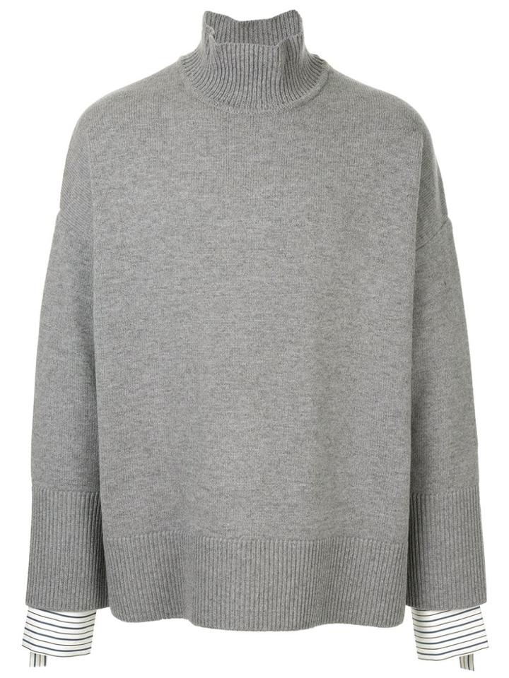 Wooyoungmi Shirt Sleeve Turtleneck Sweater - Grey