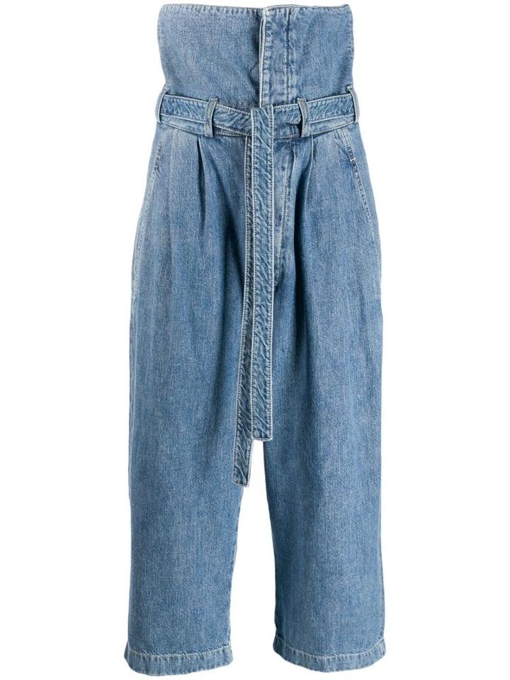 Loewe Extreme High-rise Cropped Jeans - Blue