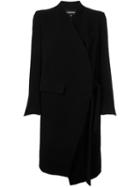 Ann Demeulemeester Envelope Mid-length Coat, Women's, Size: 36, Black, Cotton/nylon/rayon/wool