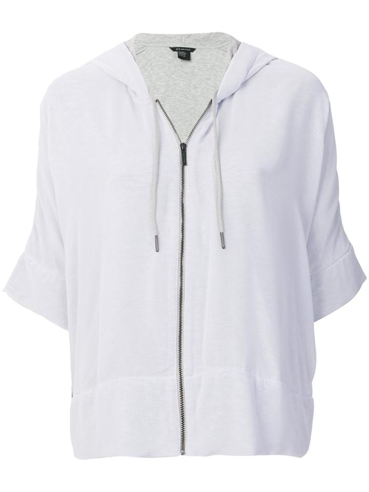 Armani Exchange Zipped Hooded Sweater - Grey